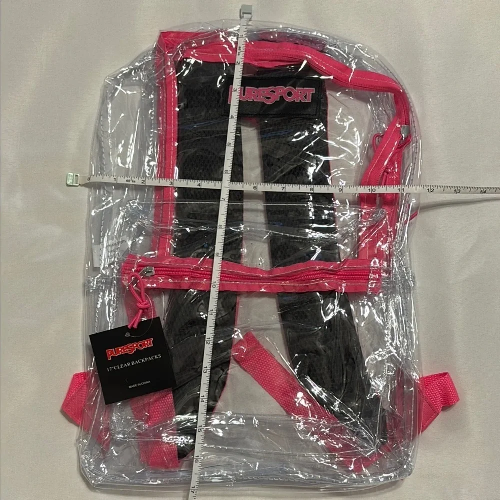 Clear Backpack Pink 17